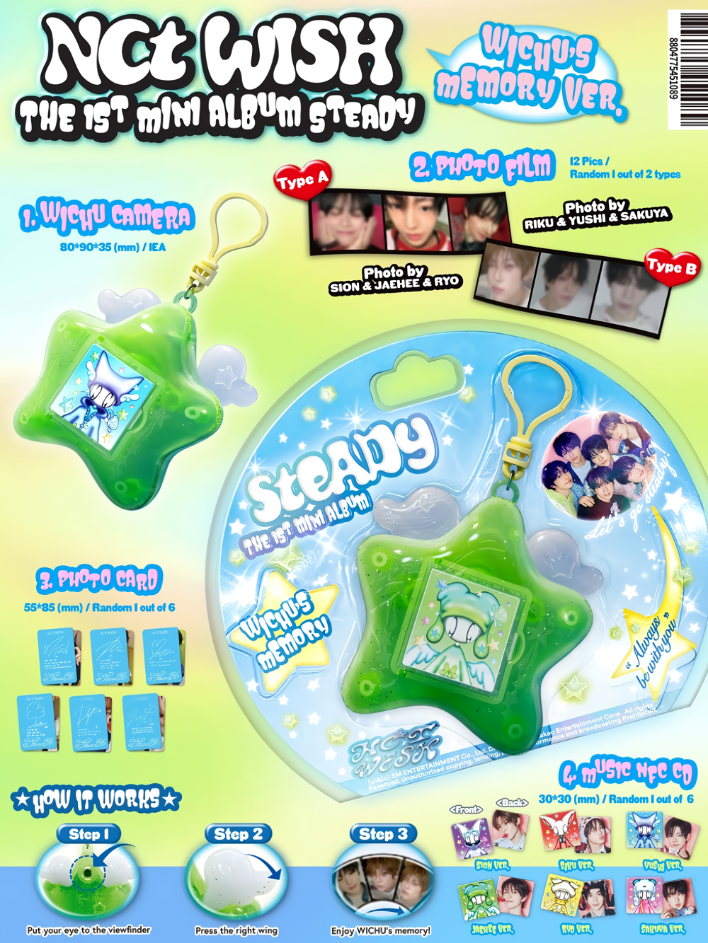 NCT WISH 1st Mini Album [Steady] (Keyring Ver.)(NFC Album)(Random)